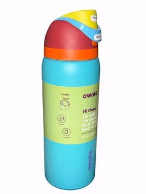 Owala FreeSip Water Bottle 
Teal with Multicolor Lid
32 oz
New with Tag